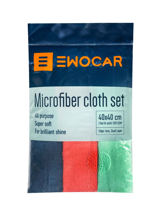 EWOCAR Microfiber Cloth Set 320GSM - Šluosčių rinkinys